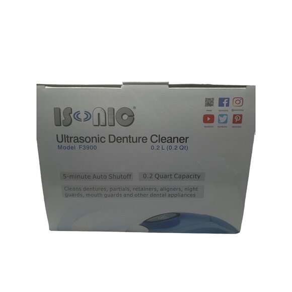 Isonic Ultrasonic Denture Cleaner F3900 0.2L 42000 Hz 20W Auto Shutoff - Picture 2 of 6